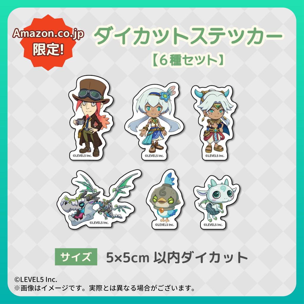Fantasy Life The Dragon and the Girl Who Steals Time PS5 Set of 6 Story Character Stickers Included I - [Bonus] Die-Cut