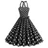 Женское модное сексуальное платье без рукавов с принтом в стиле ретро с большим качелями