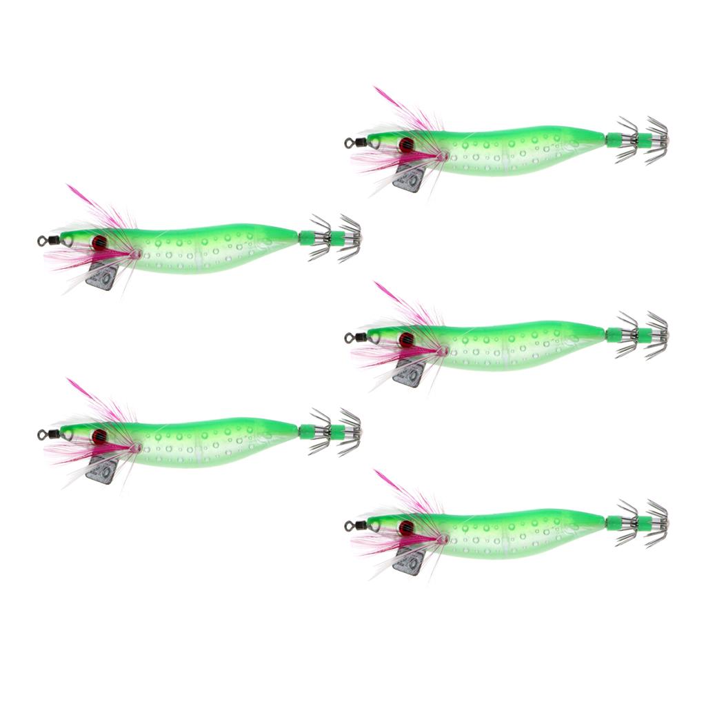 5 Pcs Fishing Artificial Squid Jigs Baits