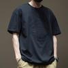 Летняя мужская модная однотонная футболка с коротким рукавом и круглым вырезом с принтом