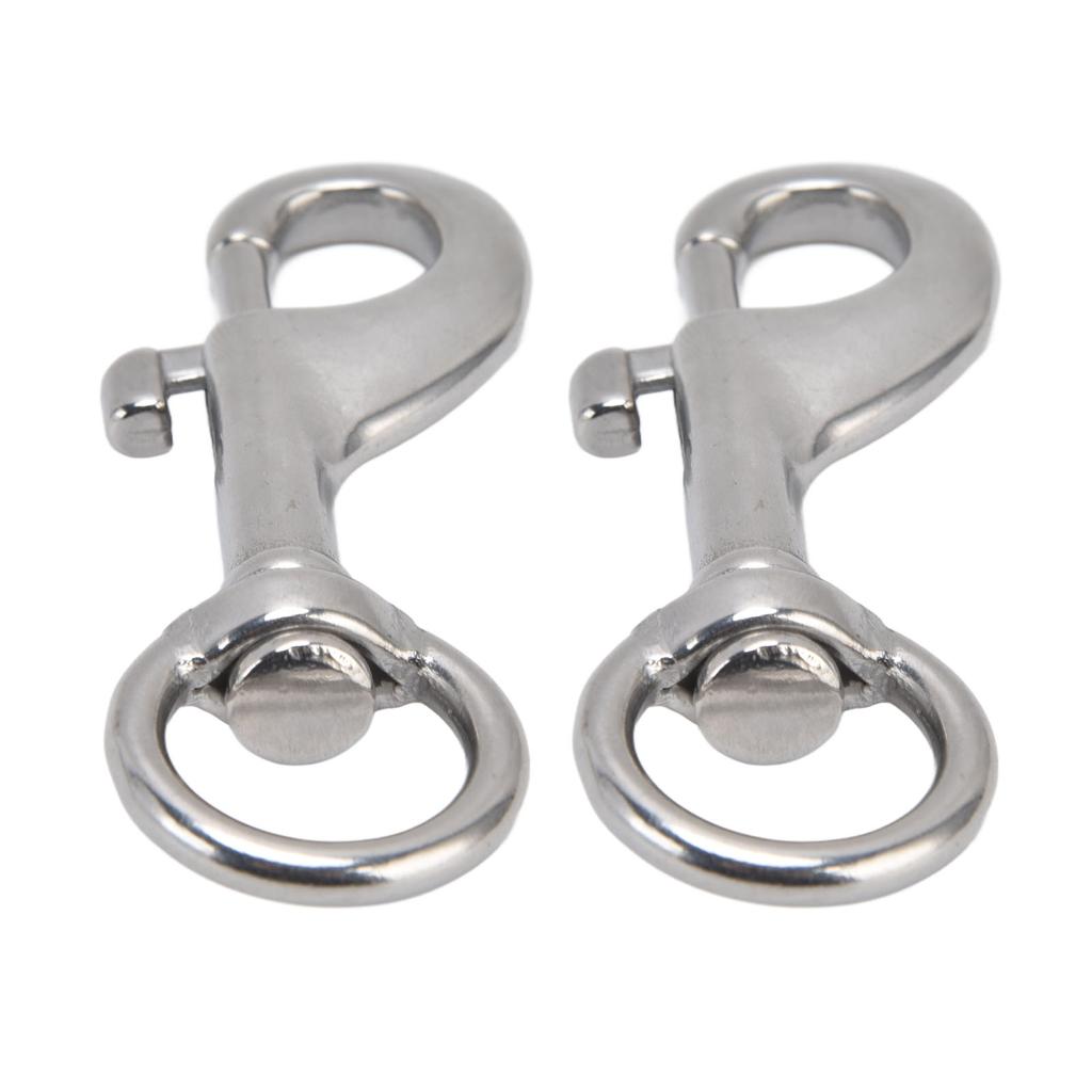 2Pcs Rotating Snap Hook Eye Bolt 316 Stainless Steel Marine Grade Single Ended Diving Clip 87mm