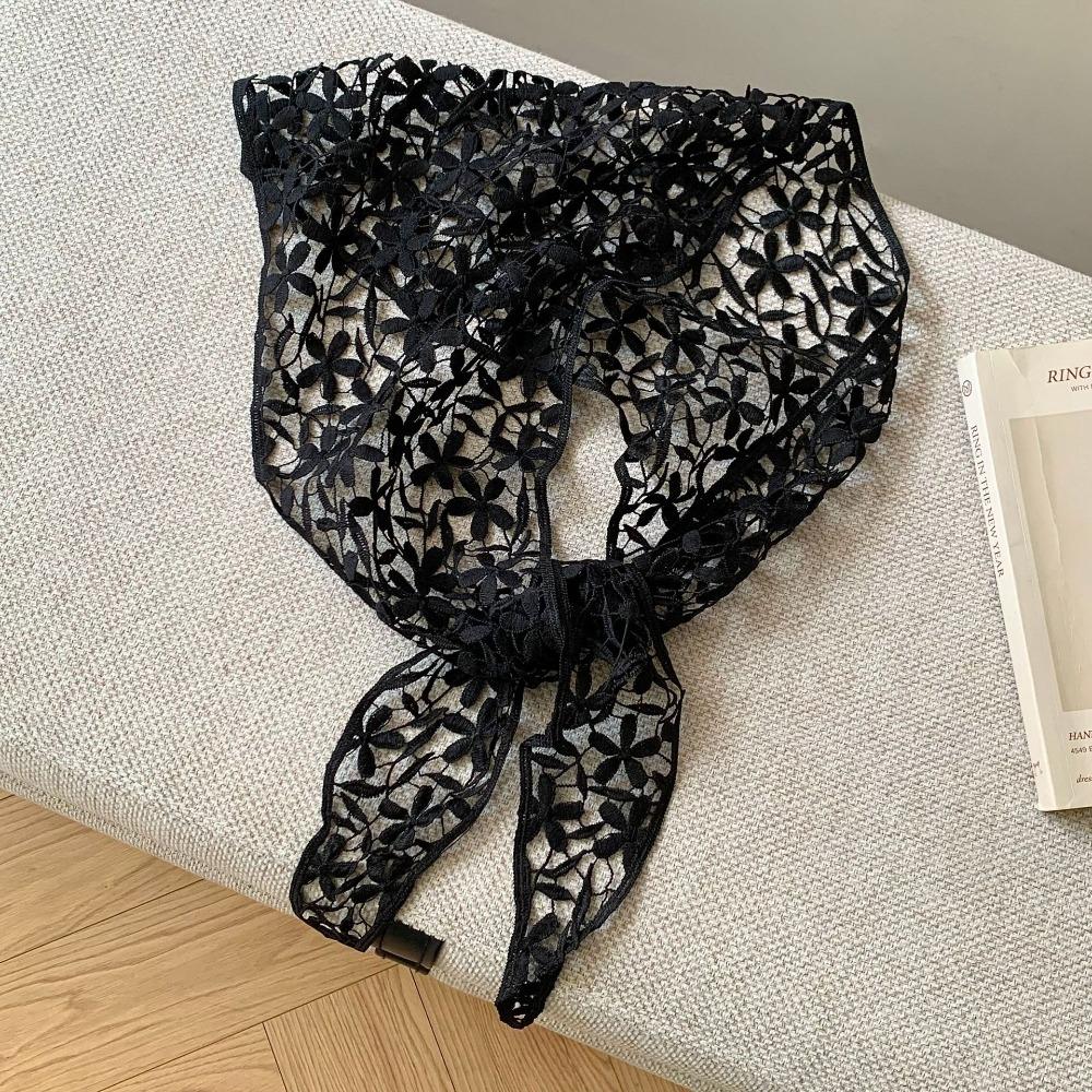 Embroidered Lace Headband Floral Printed Skirt Curtain Elegant Lace Triangle Scarf Ladies