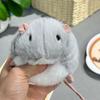 12CM Kawaii Cartoon Simulation Anime Flower Branch Mouse Stuffed Animal Plush Toy Children's Hamster Handmade Doll Festival Gift