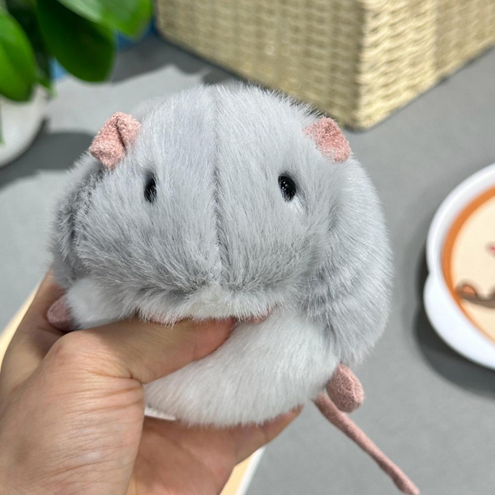 12CM Kawaii Cartoon Simulation Anime Flower Branch Mouse Stuffed Animal Plush Toy Children's Hamster Handmade Doll Festival Gift