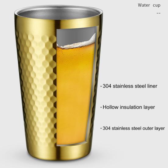 175 мл/300 мл пивная чашка, износостойкая, устойчивая к разрушению кружка для напитков из нержавеющей стали с двойными стенками для баров