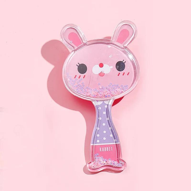 Мультяшная щетка для волос, высокое качество, массажная расческа для волос с защитой от узлов, детская парикмахерская расческа с милым кроликом, маленькая расческа для ухода за волосами TT