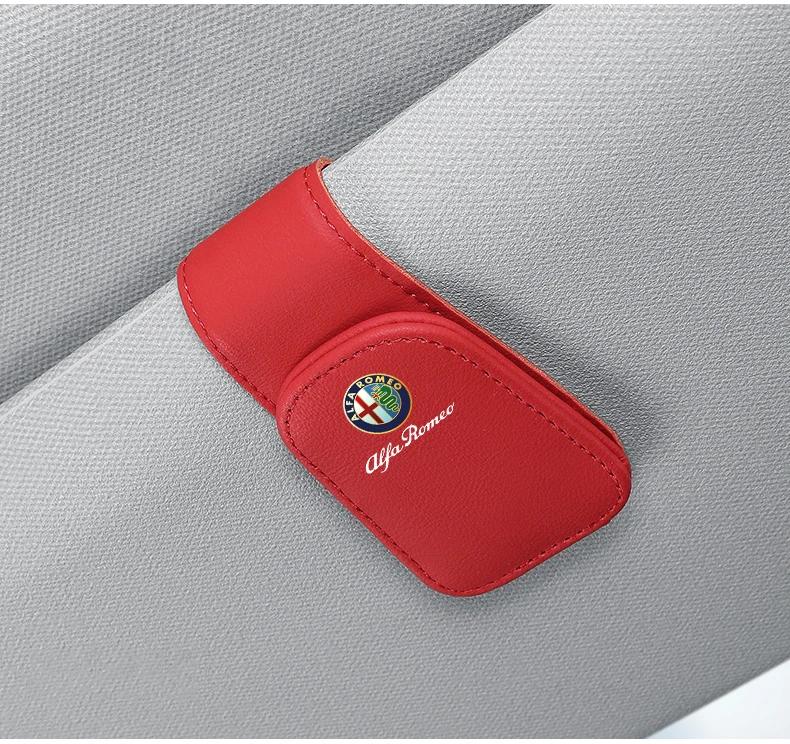 Car Sticker For Alfa Romeo 159 147 Car Interior Sun Visor Eyeglasses Holder Sunglasses Clip For Alfa Romeo 4C 159 Spider Giulia wnp522