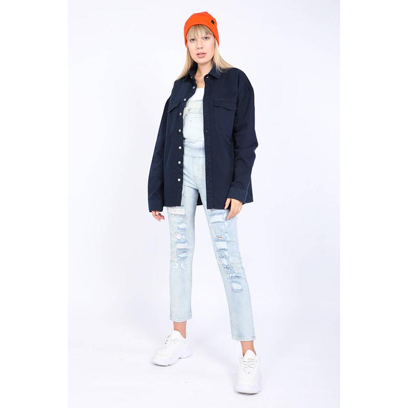 Women's Oversize Jean Shirt Navy
