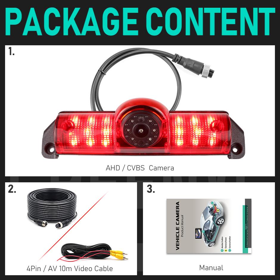 CCD AHD 1080P камера заднего вида для крепления на крыше автомобиля с тормозным фонарем для Chevy Express GM GMC Savana Cargo Van Transporter 2003-2018