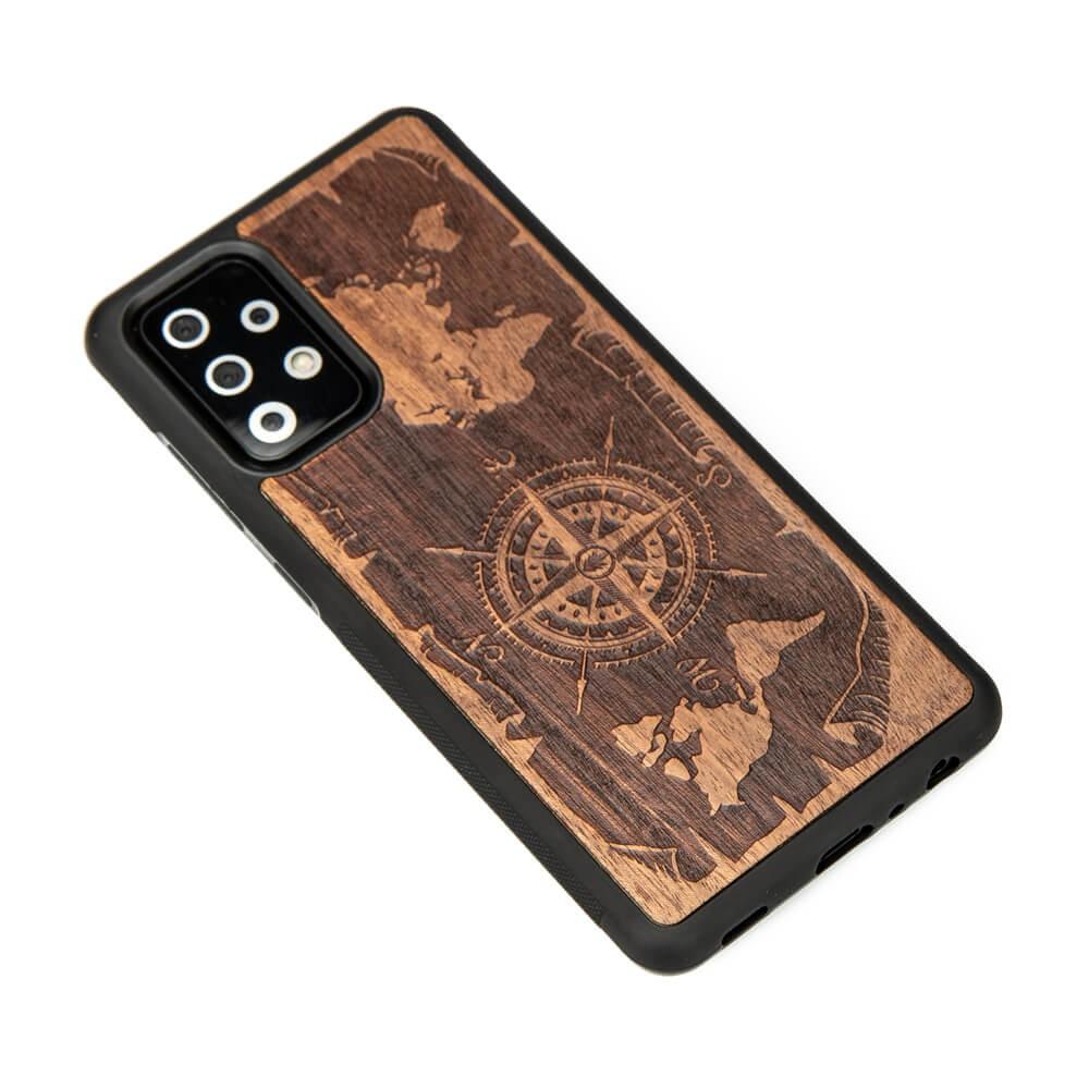 Wooden Case for Samsung Galaxy A52/A52s 5G wind rose merbau