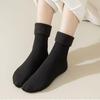 Earth Tone Women's Fleece-Lined Winter Socks - Thick Warm Unisex Floor Socks for Postpartum Home Use
