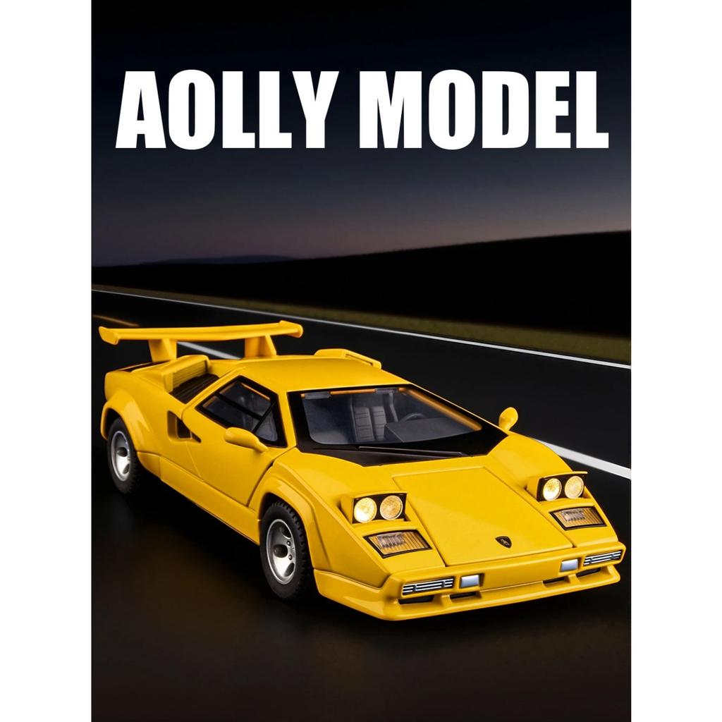 1/32 Lamborghini Countach LP5000s Сплав Модель Спортивного Автомобиля Литые Металлические Гоночные Автомобили для Трека Модель Транспортных Средств Симуляция Звук Свет Детская Игрушка Подарок