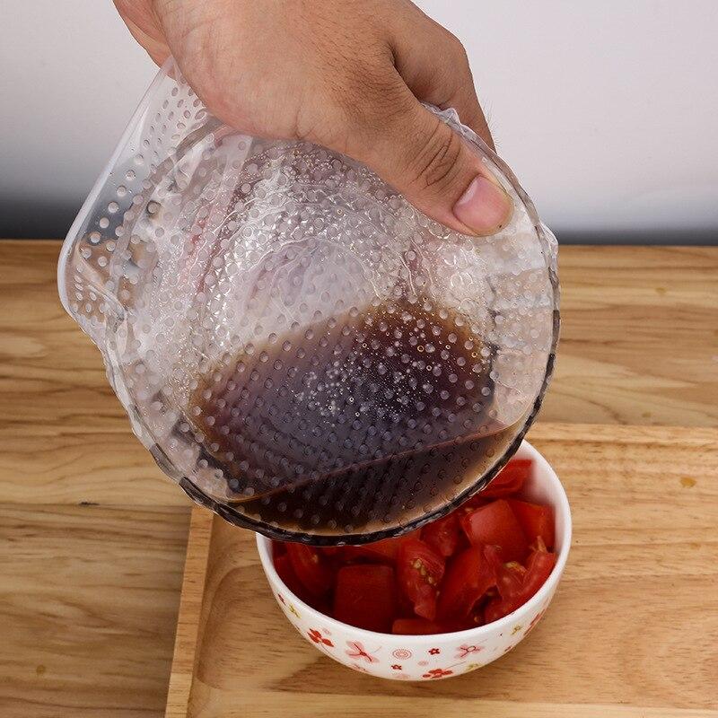 4 шт./лот многоразовая силиконовая пленка для хранения продуктов, обертка для сохранения свежести, крышка, эластичная вакуумная пленка для еды, крышка для миски, домашние кухонные инструменты