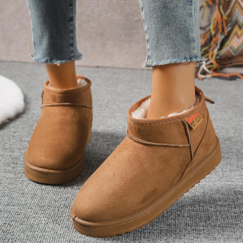 Winter Hot Selling High Quality Women's Shoes Fashionable Solid Color Round Toe Low Heel Sleeve Suede Women's Short Boots