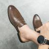 Роскошные мужские туфли-мюли без задника, кожаные полуботинки для мужчин, лоферы, тапочки, мужская повседневная обувь, ручная работа, мужские шлепанцы