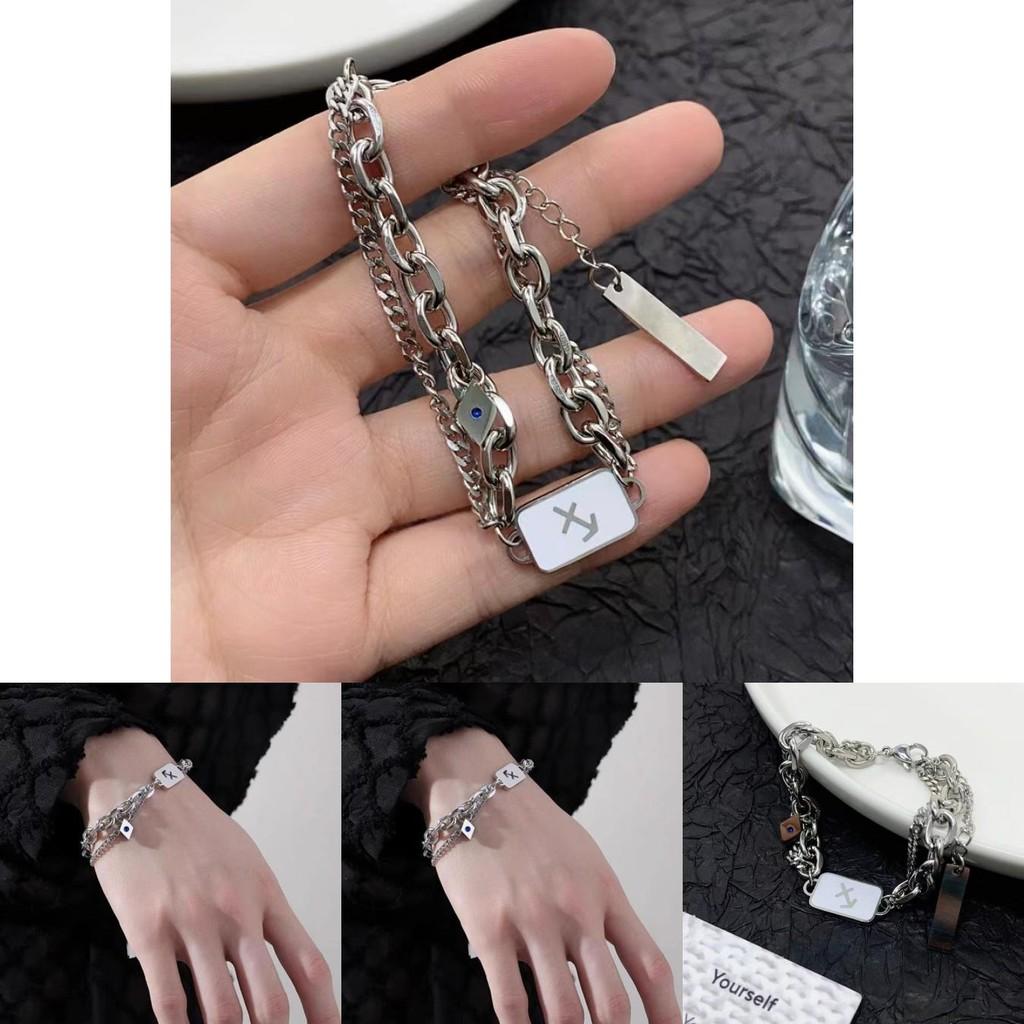 Layer Fashionable Double Titanium Steel Bracelet Minimalist Hipster Accessory Gifting For