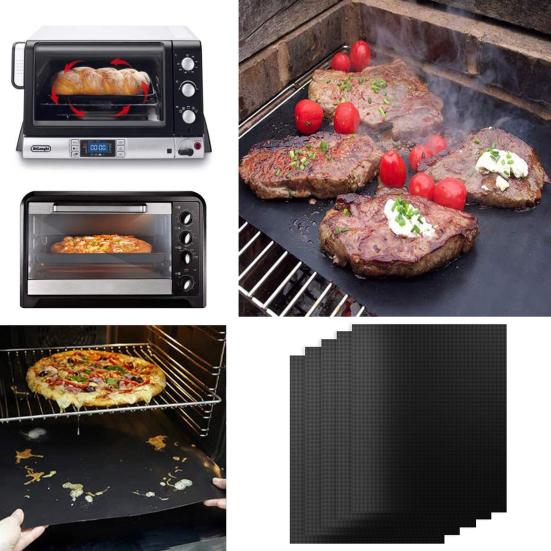 Коврик для гриля для барбекю на открытом воздухе, многоразовый коврик для выпечки, жаропрочный коврик для гриля рыбы, антипригарный, подходит для газовых, угольных, электрических грилей, подкладка для духовки
