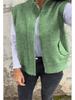 European and American Women's Autumn/Winter Stand Collar Zipper Sweater Vest - Loose Knit Casual Cardigan