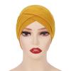 Forehead Criss Cross Muslim Turban Pure Color Stretch Inner Hijabs For Caps Ready To Wear Women Head Scarf Under Bonnet