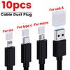 Для iOS Type C Micro USB A Порт для зарядки Защитная крышка Пылезащитные заглушки Пылезащитный стопор Защитный колпачок для кабеля данных для iPhone