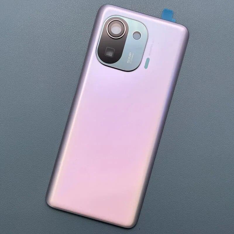 Задняя крышка для Xiaomi Mi 11 Pro, крышка батарейного отсека, стеклянный корпус задней двери с запасными частями для объектива камеры