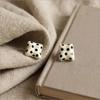 Irregular Polka Dot Earrings Sweet Square Earrings Korean Style Stud Earrings  For Women Gifts