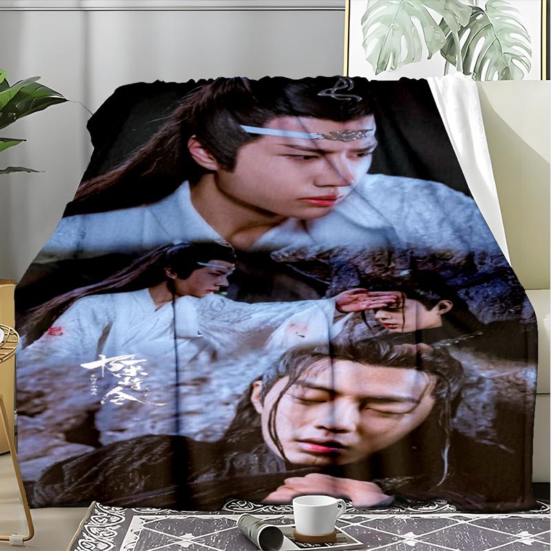 Ancient Romance Print Flannel Blanket, Soft Warm Lightweight Throw Blanket for living Room,Sofa Bed Camping office