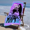 proof beach towel with a Purple Rain3 pattern - soft,absorbent,quick-drying,machine washable - perfect for swimming,camping,bathing