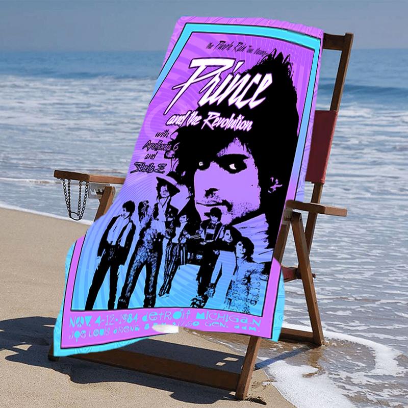 proof beach towel with a Purple Rain3 pattern - soft,absorbent,quick-drying,machine washable - perfect for swimming,camping,bathing