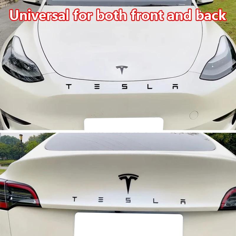 JXWV8 3D ABS Логотип Эмблема Tesla Буквы Значок на багажник автомобиля Задняя наклейка с буквами Гальваническое покрытие Для MODEL 3 MODEL S X Модифицированные аксессуары