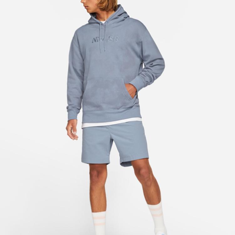 Nike Толстовки Мужские Серо-синий/Сланцево-синий С капюшоном Умеренный Другое CW7254-493