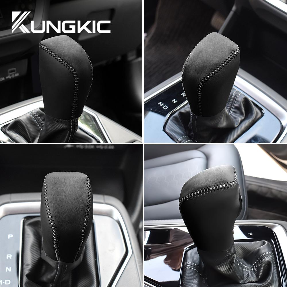 Top Suede For Subaru Crosstrek 2024 For Impreza 2024 Manual Shifter Knob Cover Hand-stitched Leather Gear Handbrake Accessories