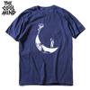 COOLMIND 100% Cotton Moon Print Men T Shirt Casual Summer Short Sleeve Men Tshirt Loose t-shirt Male Tee Shirts Mo0154