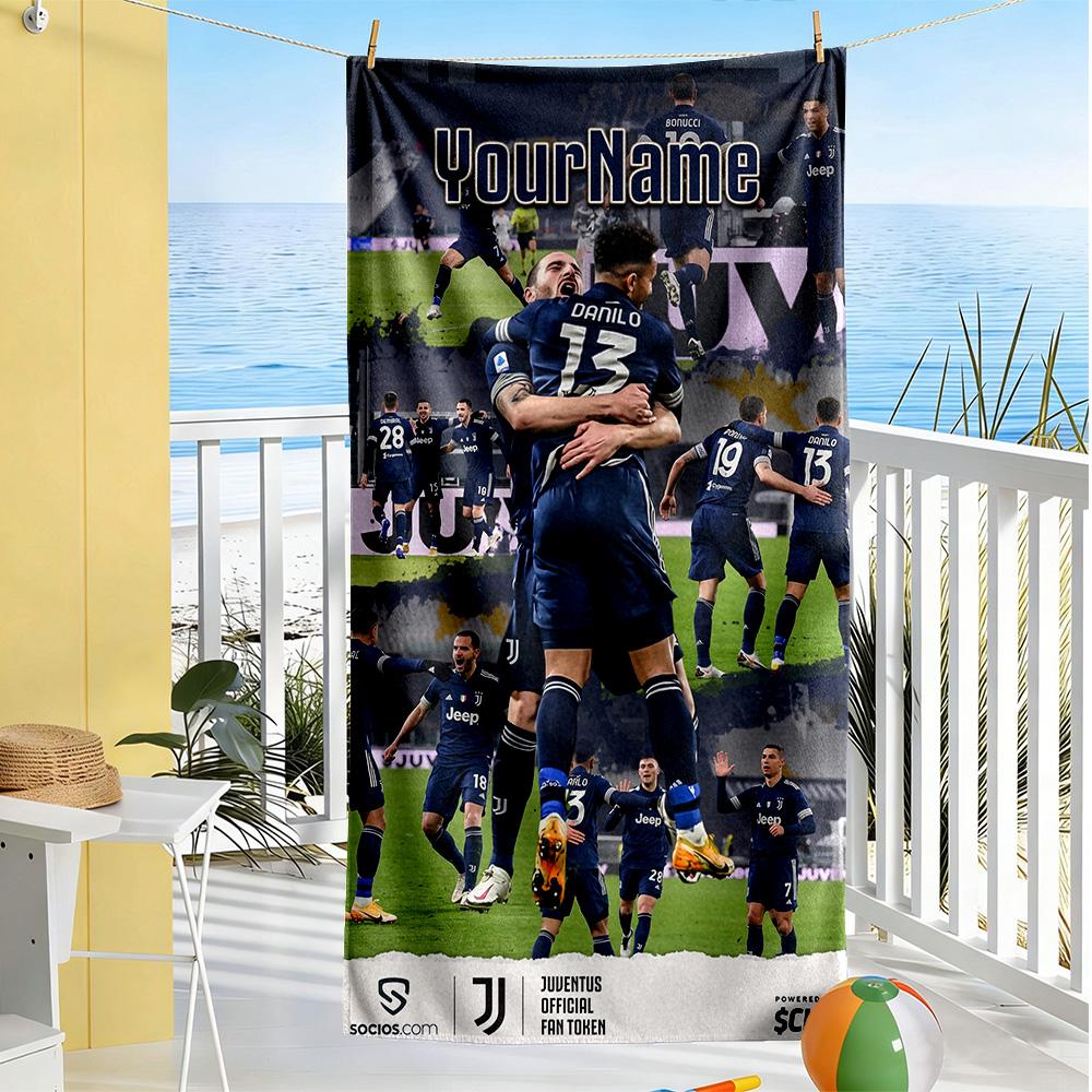 Juventus Personalized Text Beach Towel Quick-Dry Soft Microfiber Portable for SwimmingBeachCamping Travel Beach AccessoriesGym