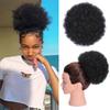 Synthetic Fluffy Curly Buns Ponytail Hair Extensions Short Drawstring High Puff Clip In Ponytail Wig For Women Daily Wear