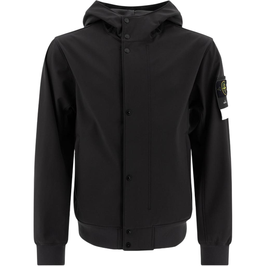 STONE ISLAND SS25 Куртка софтшелл однотонная повседневная с капюшоном, длинным рукавом, ветрозащитная, водонепроницаемая, дышащая, мужская K1S1541000-90S0A22-V0065