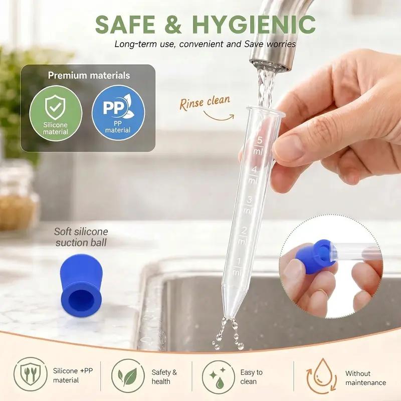 5ML Silicone Plastic Pipette Dropper Liquid Transfer Tool School Lab Experiment Medicine Feeding Eye Ear Gummy Candy Kitchen Use