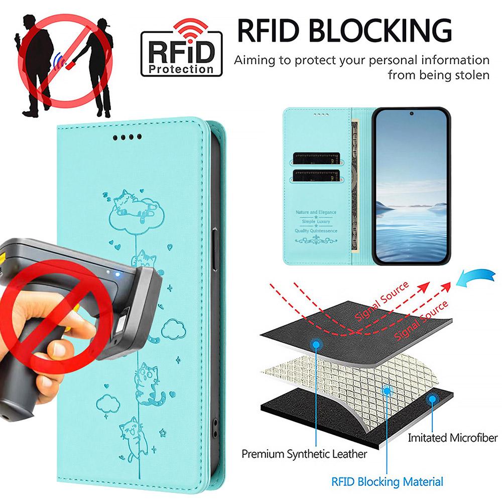 Милый кожаный чехол-книжка с котиком для Doogee Note 56X 56 58 59 N60 Pro N55 Plus, с карманом для карт, RFID-защитой, чехол для телефона