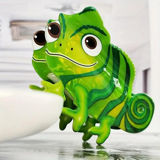 Yousheng Акриловая заколка-коготь для волос в форме ящерицы, устойчивая к выцветанию, для затылка, противоскользящая конструкция, легкая, удобная заколка-коготь