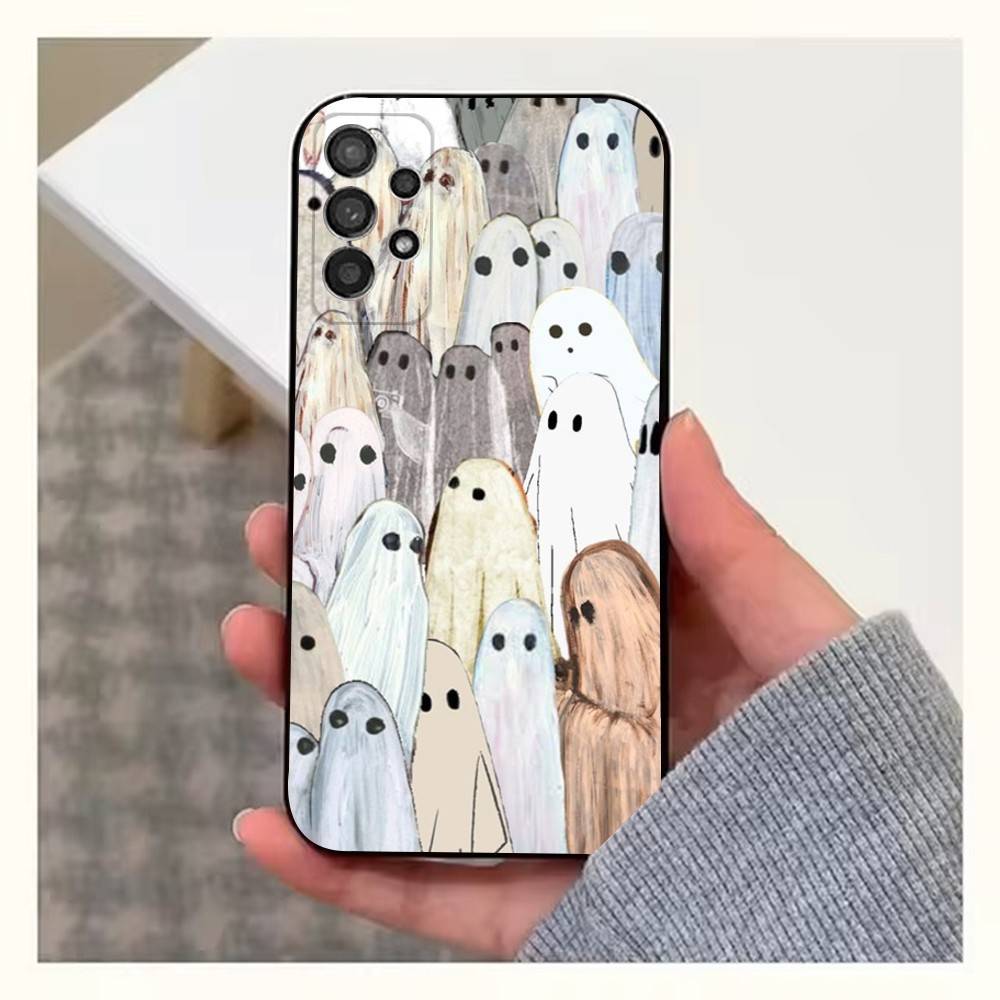 Милый чехол-призрак для Samsung S21, S9, S22, S25, S20, S10, Plus, Ultra, S24, S23, FE, Lite, Мягкий силикон, Черный
