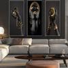 African Woman Art Paintings On the Wall Art Posters And Prints Black Hands Holding Golden Jewellery Canvas Pictures Home Decor