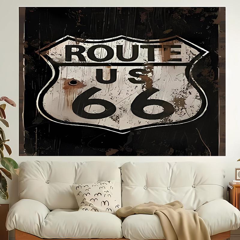 1 шт. США. Гобелен Route 66, Декор для гостиной, спальни, офиса, вечеринки, Идеальный праздничный подарок