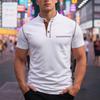 Men  Standing Collar  Leisure  Short Sleeves  T-Shirt