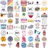 56 Language Pathology SLP Graffiti Stickers Decorate Guitar Suitcase DIY Waterproof Stickers