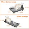 Expandable Dish Drying Rack with Cutlery Holder Rust-Resistant Dish Drainer Kitchen Drying Rack Space Saving Counter Organizer