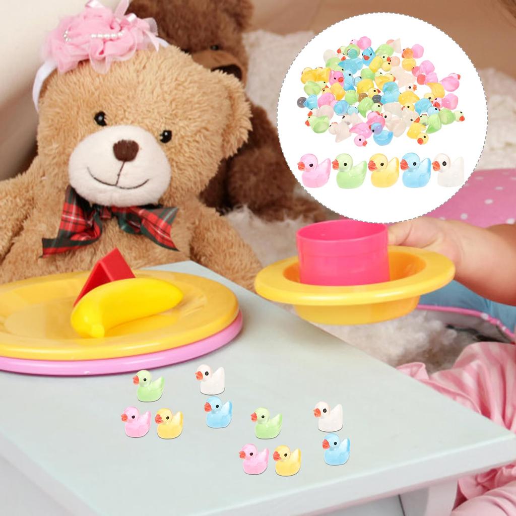 OUNONA 50 шт. Миниатюрная фигурка утки Миниатюрная фигурка утки Милая фигурка животного Реалистичный микрофон Украшение Предмет Настольный аксессуар для интерьера кукольного домика