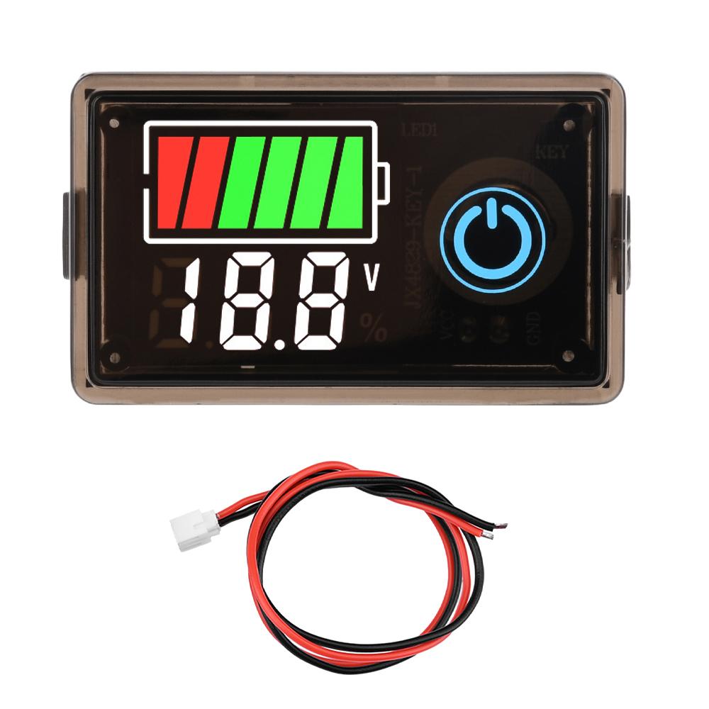12V 24V 36V 48V 60V 72V Car Battery Charge Level Indicator Lithium Battery Capacity Meter Tester Display LED Tester Voltmeter
