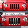 ABS передняя решетка автомобиля украшение кольцо крышка наклейки для Jeep Wrangler JK 2007-2017 автомобильные внешние аксессуары