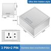 Rust-proof Flip Floor Socket Single Row 3-Pin & 2-Pin Socket Ultra Thin Hidden Style Replaceable Module Power Socket