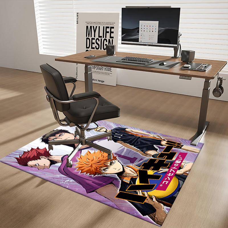 1pc Haikyuu!! Kageyama Tobio Office Chair Mat - Anime Cartoon Design, Non-Slip Carpet for Home Decor, Suitable for All Seasons, Ideal Gift for Fans.O0